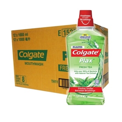 COLGATE Plax Mouthwash Fresh Tea 12x1L Carton | Oral | Watsons Singapore