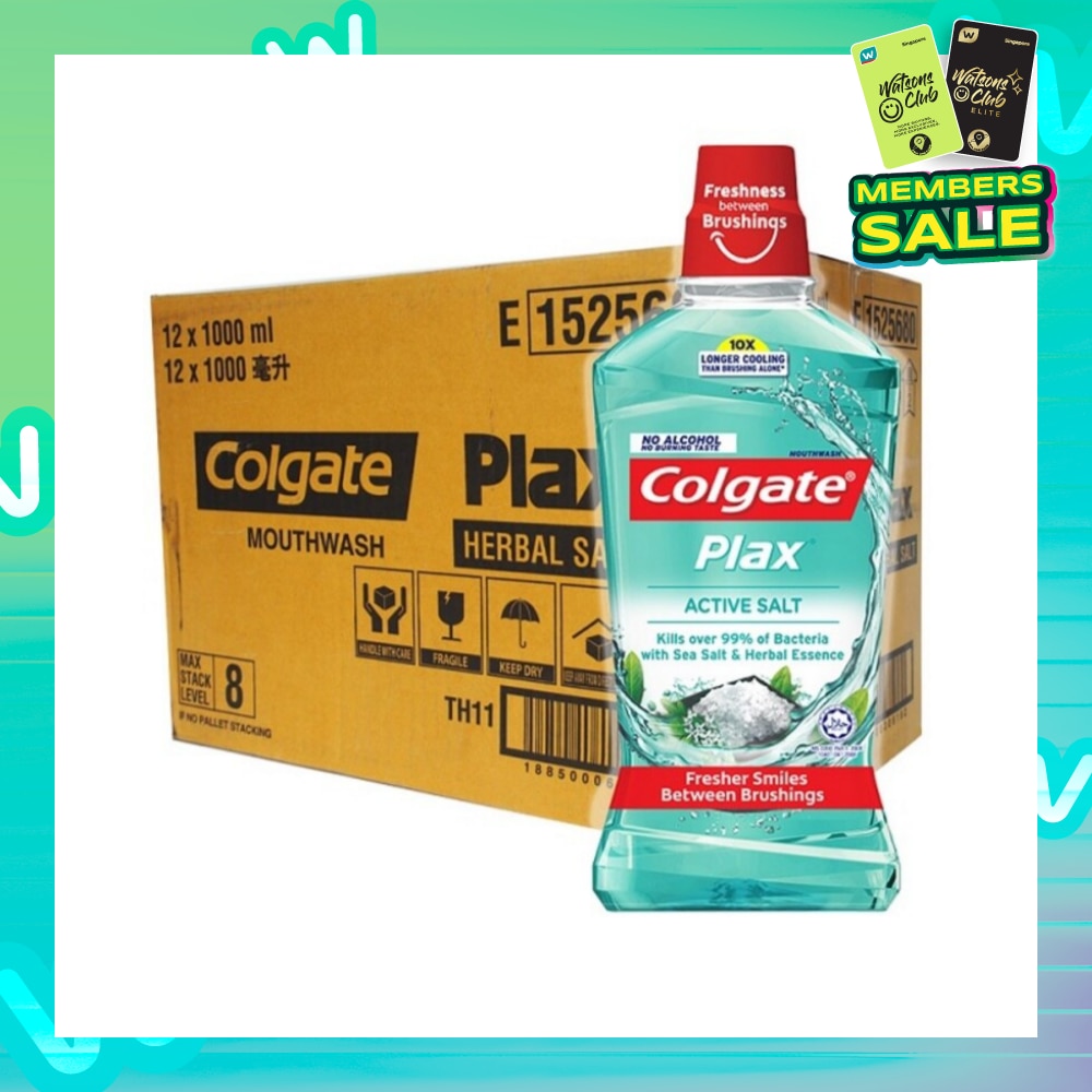 Plax Mouthwash Active Salt 12x1L Carton