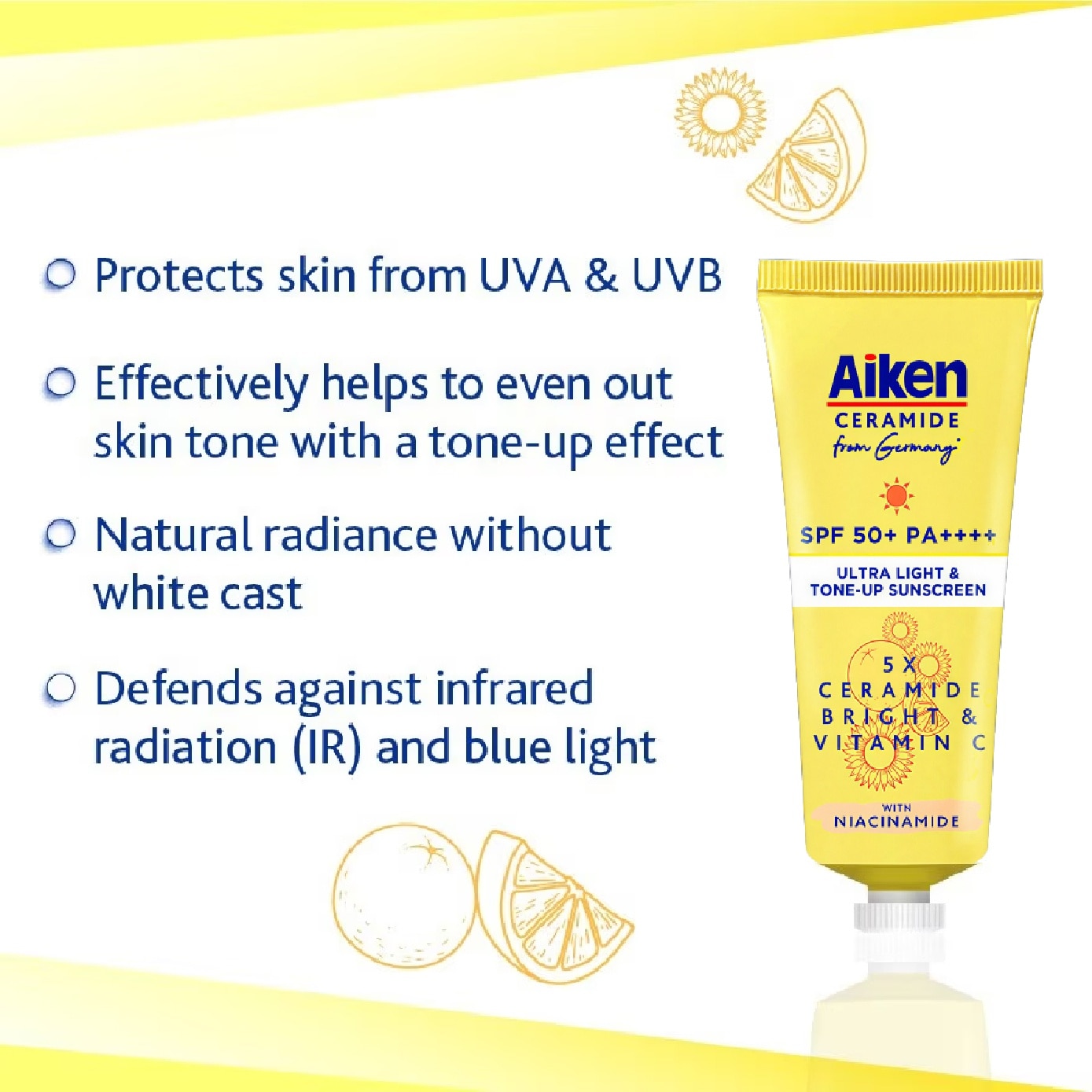 5X Ceramide Bright & Vitamin C Ultra Light and Tone-Up Sunscreen SPF 50+ PA++++ 25g