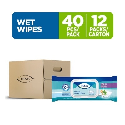 TENA Adult Soft & Strong Wet Wipes XL 30x20cm 40s x 12