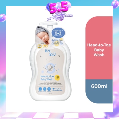 BZU BZU - Head to Toe Baby Wash (Designed for Newborn & Sensitive Skin) 600ml