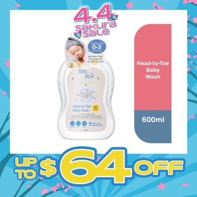 BZU BZU - Head to Toe Baby Wash (Designed for Newborn & Sensitive Skin) 600ml