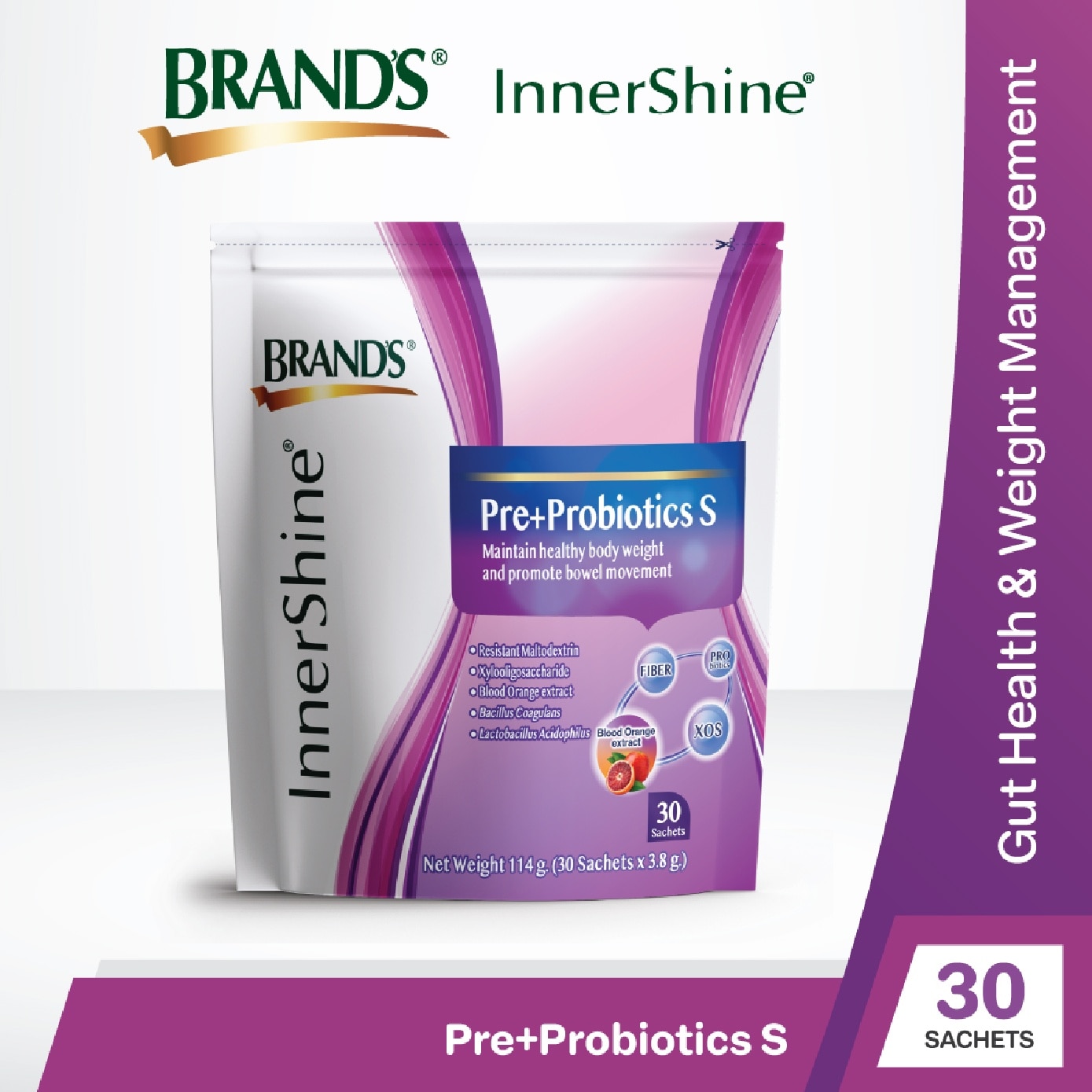Pre + Probiotics S (For Gut Health & Weight Management) 3.8g x 30s