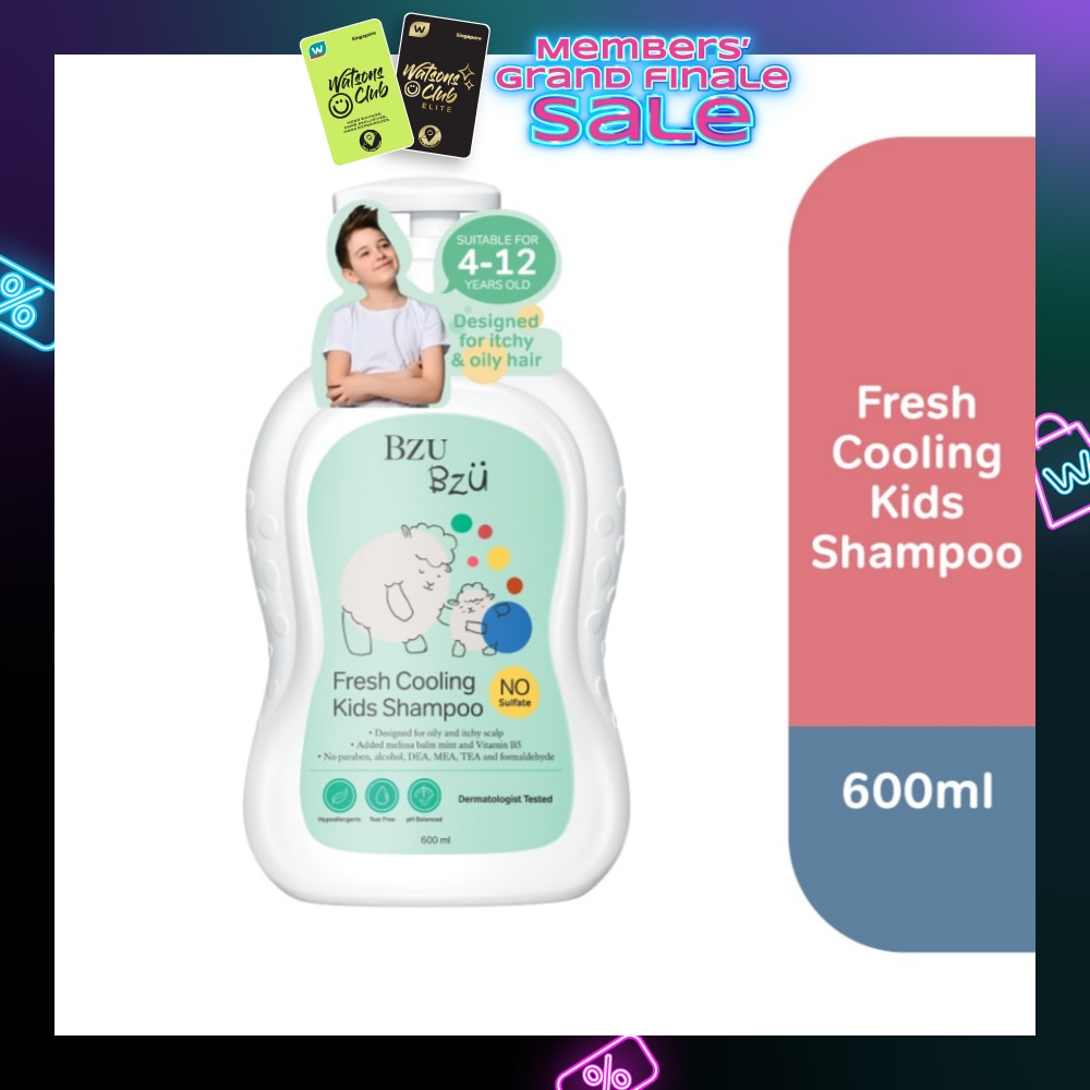 Bzu Bzu Fresh Cooling Kids Shampoo 600ml (For Oily & Itchy scalp)<BR>