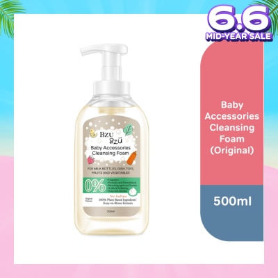 BZU BZU Baby Accessories Cleansing Foam 100% Plant Based Ingredients Easy to Rinse Formula Original Flavour (Suitable for Milk Bottles Dish Toys Fruits & Vegetables) 500ml