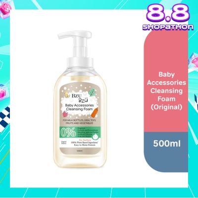 BZU BZU Baby Accessories Cleansing Foam 100% Plant Based Ingredients Easy to Rinse Formula Original Flavour (Suitable for Milk Bottles Dish Toys Fruits & Vegetables) 500ml