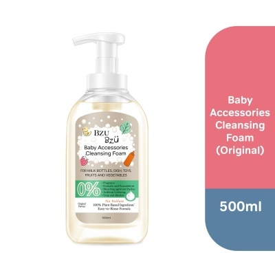 BZU BZU Baby Accessories Cleansing Foam 100% Plant Based Ingredients Easy to Rinse Formula Original Flavour (Suitable for Milk Bottles Dish Toys Fruits & Vegetables) 500ml