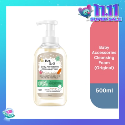 BZU BZU Baby Accessories Cleansing Foam 100% Plant Based Ingredients Easy to Rinse Formula Original Flavour (Suitable for Milk Bottles Dish Toys Fruits & Vegetables) 500ml