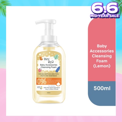 BZU BZU Baby Accessories Cleansing Foam 100% Plant Based Ingredients Easy to Rinse Formula Lemon Flavour (Suitable for Milk Bottles Dish Toys Fruits & Vegetables) 500ml