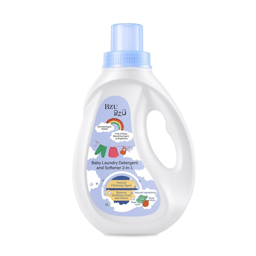 2 in 1 Baby Laundry Detergent and Softener Natural Cleansing Agent (Remove Stubborn Stain & Odour) 1L