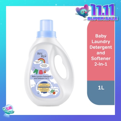 BZU BZU 2 in 1 Baby Laundry Detergent and Softener Natural Cleansing Agent (Remove Stubborn Stain & Odour) 1L