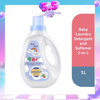 BZU BZU - 2 in 1 Baby Laundry Detergent and Softener Natural Cleansing Agent (Remove Stubborn Stain & Odour) 1L
