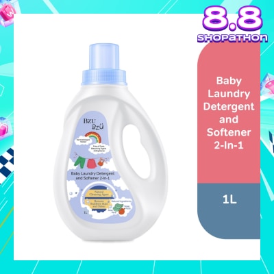 BZU BZU 2 in 1 Baby Laundry Detergent and Softener Natural Cleansing Agent (Remove Stubborn Stain & Odour) 1L