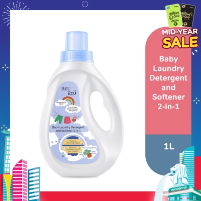BZU BZU 2 in 1 Baby Laundry Detergent and Softener Natural Cleansing Agent (Remove Stubborn Stain & Odour) 1L