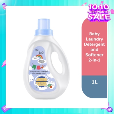 BZU BZU 2 in 1 Baby Laundry Detergent and Softener Natural Cleansing Agent (Remove Stubborn Stain & Odour) 1L