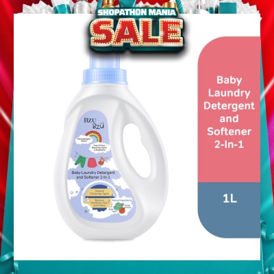BZU BZU - 2 in 1 Baby Laundry Detergent and Softener Natural Cleansing Agent (Remove Stubborn Stain & Odour) 1L