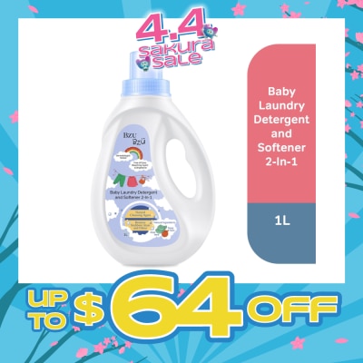 BZU BZU - 2 in 1 Baby Laundry Detergent and Softener Natural Cleansing Agent (Remove Stubborn Stain & Odour) 1L