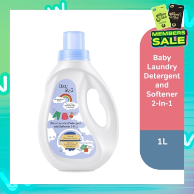 BZU BZU 2 in 1 Baby Laundry Detergent and Softener Natural Cleansing Agent (Remove Stubborn Stain & Odour) 1L