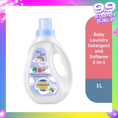 BZU BZU 2 in 1 Baby Laundry Detergent and Softener Natural Cleansing Agent (Remove Stubborn Stain & Odour) 1L