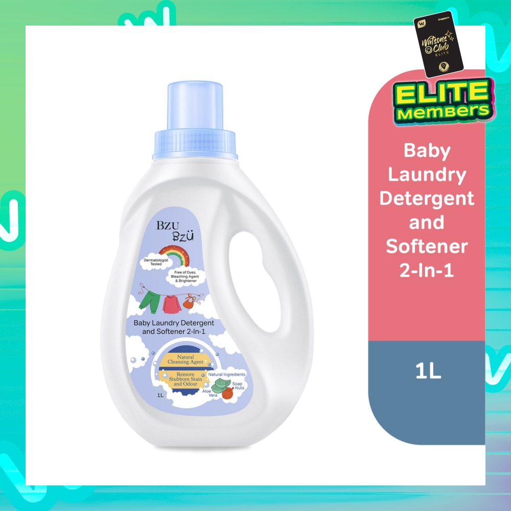 2 in 1 Baby Laundry Detergent and Softener Natural Cleansing Agent (Remove Stubborn Stain & Odour) 1L