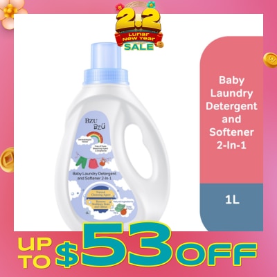 BZU BZU 2 in 1 Baby Laundry Detergent and Softener Natural Cleansing Agent (Remove Stubborn Stain & Odour) 1L