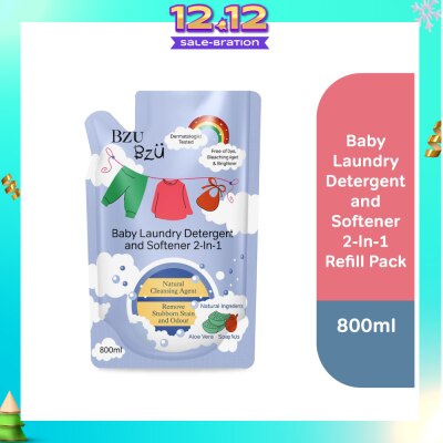 BZU BZU 2 in 1 Baby Laundry Detergent and Softener Natural Cleansing Agent Refill (Remove Stubborn Stain & Odour) 800ml