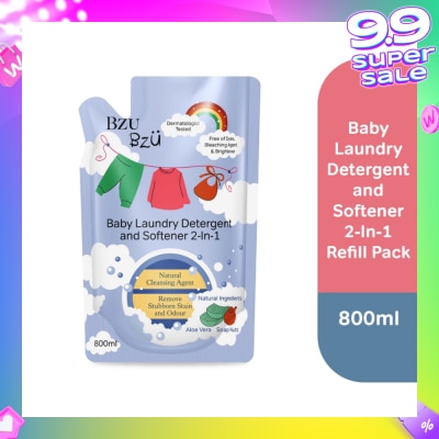 BZU BZU 2 in 1 Baby Laundry Detergent and Softener Natural Cleansing Agent Refill (Remove Stubborn Stain & Odour) 800ml