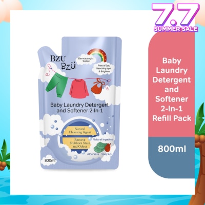 BZU BZU 2 in 1 Baby Laundry Detergent and Softener Natural Cleansing Agent Refill (Remove Stubborn Stain & Odour) 800ml