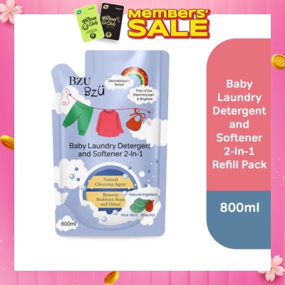 BZU BZU 2 in 1 Baby Laundry Detergent and Softener Natural Cleansing Agent Refill (Remove Stubborn Stain & Odour) 800ml