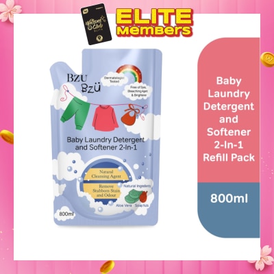 BZU BZU 2 in 1 Baby Laundry Detergent and Softener Natural Cleansing Agent Refill (Remove Stubborn Stain & Odour) 800ml
