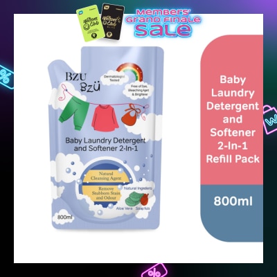 BZU BZU 2 in 1 Baby Laundry Detergent and Softener Natural Cleansing Agent Refill (Remove Stubborn Stain & Odour) 800ml