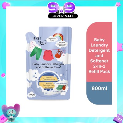 BZU BZU - 2 in 1 Baby Laundry Detergent and Softener Natural Cleansing Agent Refill (Remove Stubborn Stain & Odour) 800ml image