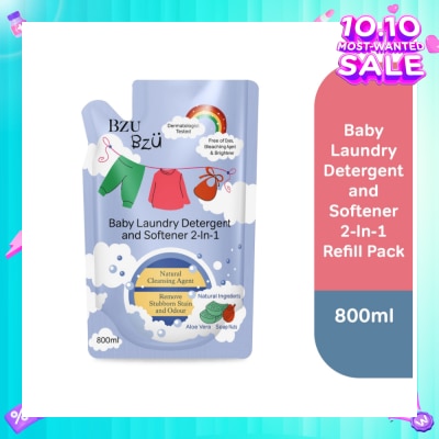 BZU BZU 2 in 1 Baby Laundry Detergent and Softener Natural Cleansing Agent Refill (Remove Stubborn Stain & Odour) 800ml