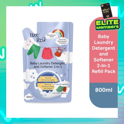 BZU BZU 2 in 1 Baby Laundry Detergent and Softener Natural Cleansing Agent Refill (Remove Stubborn Stain & Odour) 800ml