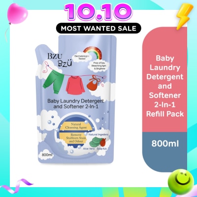 BZU BZU 2 in 1 Baby Laundry Detergent and Softener Natural Cleansing Agent Refill (Remove Stubborn Stain & Odour) 800ml image