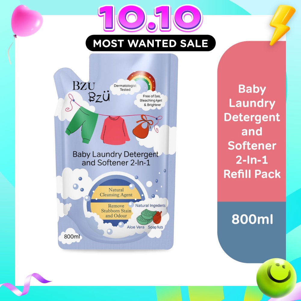 2 in 1 Baby Laundry Detergent and Softener Natural Cleansing Agent Refill (Remove Stubborn Stain & Odour) 800ml image