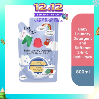 BZU BZU 2 in 1 Baby Laundry Detergent and Softener Natural Cleansing Agent Refill (Remove Stubborn Stain & Odour) 800ml