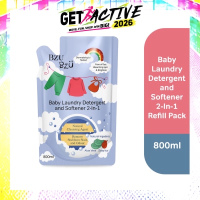 BZU BZU - 2 in 1 Baby Laundry Detergent and Softener Natural Cleansing Agent Refill (Remove Stubborn Stain & Odour) 800ml image