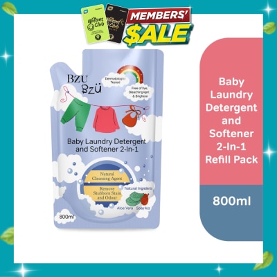 BZU BZU 2 in 1 Baby Laundry Detergent and Softener Natural Cleansing Agent Refill (Remove Stubborn Stain & Odour) 800ml image