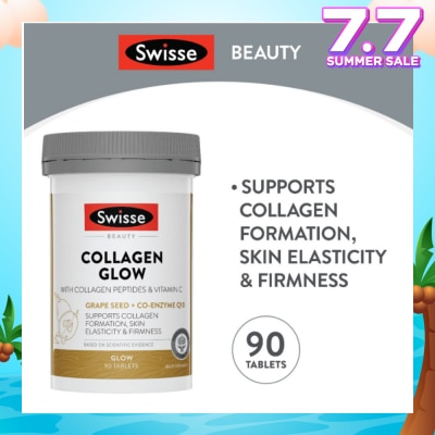 SWISSE Collagen Glow Tablet with Collagen Peptides & Vitamin C (Supports Collagen Formation Skin Elasticity & Firmness) 90s