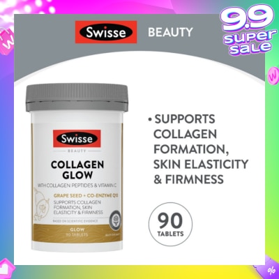 SWISSE Collagen Glow Tablet with Collagen Peptides & Vitamin C (Supports Collagen Formation Skin Elasticity & Firmness) 90s
