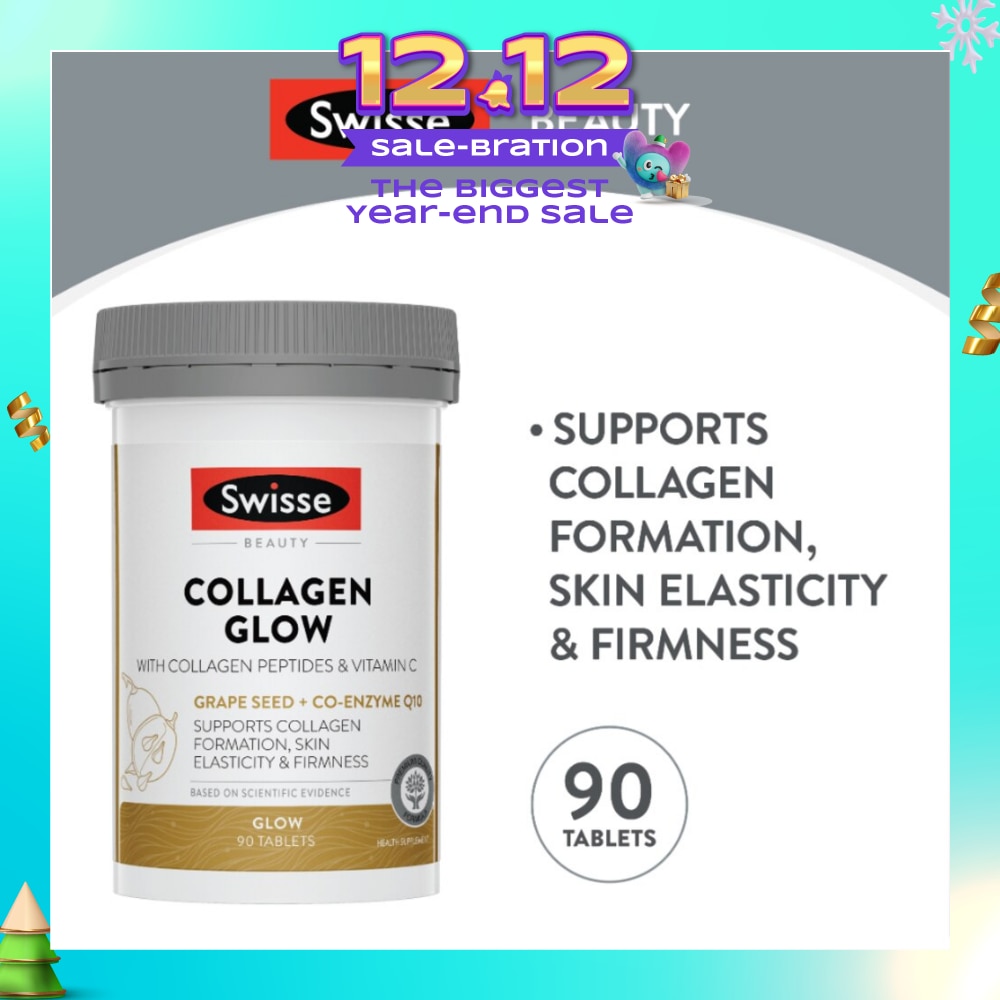 Collagen Glow Tablet with Collagen Peptides & Vitamin C (Supports Collagen Formation Skin Elasticity & Firmness) 90s