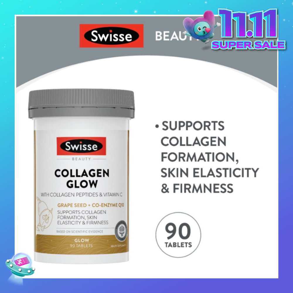 Collagen Glow Tablet with Collagen Peptides & Vitamin C (Supports Collagen Formation Skin Elasticity & Firmness) 90s