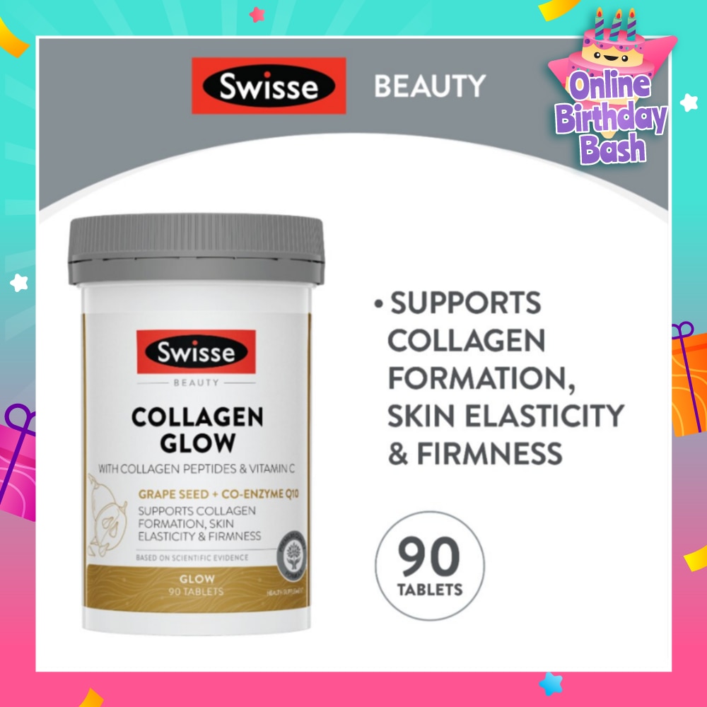 Collagen Glow Tablet with Collagen Peptides & Vitamin C (Supports Collagen Formation Skin Elasticity & Firmness) 90s