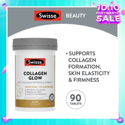 SWISSE Collagen Glow Tablet with Collagen Peptides & Vitamin C (Supports Collagen Formation Skin Elasticity & Firmness) 90s