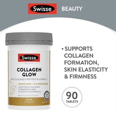 SWISSE Collagen Glow Tablet with Collagen Peptides & Vitamin C (Supports Collagen Formation Skin Elasticity & Firmness) 90s