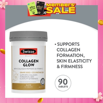 SWISSE Collagen Glow Tablet with Collagen Peptides & Vitamin C (Supports Collagen Formation Skin Elasticity & Firmness) 90s