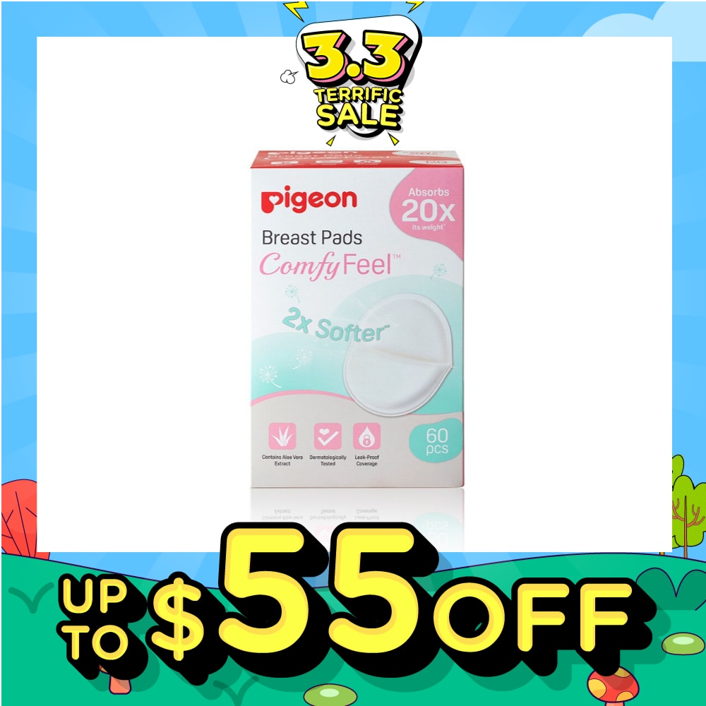 PIGEON Breast Pad 2X Softer Comfy Feel Cotains Aloe Vera Extract 60s