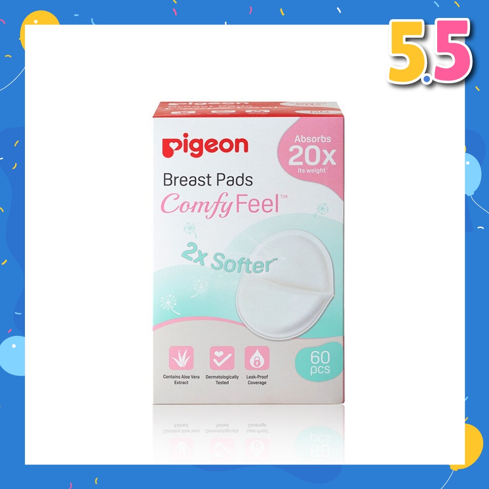 PIGEON Breast Pad 2X Softer Comfy Feel Cotains Aloe Vera Extract 60s