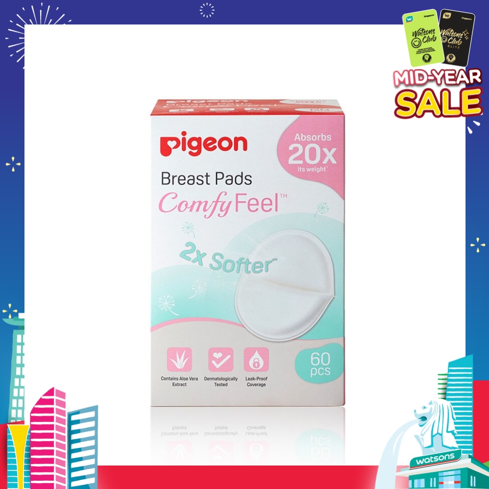 PIGEON Breast Pad 2X Softer Comfy Feel Cotains Aloe Vera Extract 60s